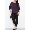 Taş Detay Büyük Beden Bluz Mor - 71559.1954.