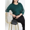 Taş Detay Büyük Beden Bluz Zümrüt - 71559.1954.