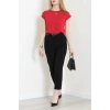 Taş İşlemeli Viskon Bluz Kırmızı - 70651.599.
