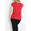 Taş İşlemeli Viskon Bluz Kırmızı - 70651.599.