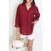 Tek Cep Salaş Gömlek Bordo - 7932.1437.