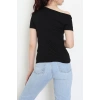 Tek Omuzu Açık Büzgülü Viskon Bluz Siyah - 61365.1256.