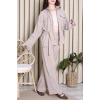 Tencel Fermuarlı Çift Cep Takım Bej - 10011.1254.