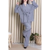 Tensel Bağlamalı Kimono Takım Gri - 7120.1254.