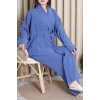 Tensel Bağlamalı Kimono Takım İndigo - 7120.1254.
