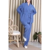 Tensel Bağlamalı Kimono Takım İndigo - 7120.1254.