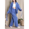 Tensel Bağlamalı Kimono Takım İndigo - 7120.1254.