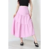 Terikoton Büzgülü Etek Pembe - 8170.1437.