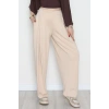 Ters Pileli Modal Pantolon Bej - 4082.1247.