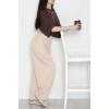 Ters Pileli Modal Pantolon Bej - 4082.1247.