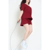 V Yaka Şortlu Takım Bordo - 52212.1567.