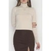 Viskon Elit Boğazlı Triko  Bej - 31057.1766.