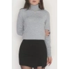 Viskon Elit Boğazlı Triko  Gri - 31057.1766.