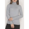 Viskon Elit Boğazlı Triko  Gri - 31057.1766.