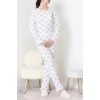 Viskon Ribana Baharlık Fırfırlı Pijama Takımı Çiçek - 787.1287.
