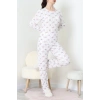 Viskon Ribana Baharlık Fırfırlı Pijama Takımı Çiçek - 787.1287.