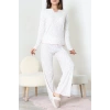Viskon Ribana Baharlık Fiyonklu Pijama Takımı Çiçek - 785.1287.