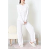 Viskon Ribana Baharlık Fiyonklu Pijama Takımı Pembefiyonk - 785.1287.