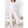 Viskon Ribana Baharlık Pijama Takımı Beyazçilek - 791.1287.