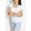 Viskon Yuvarlak Yaka Kısa Kol Body Beyaz - 70883.2127.