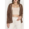 Welsoft Kumaş Kapşonlu Ceket Kahve - 51608.107.