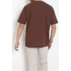 Wortex Oversize Erkek Tişört Kahve - 31693.1878.