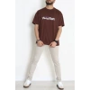 Wortex Oversize Erkek Tişört Kahve - 31694.1878.