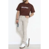 Wortex Oversize Erkek Tişört Kahve - 31694.1878.