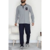 Yakası Düğmeli İnterlok Erkek Pijama Takımı Boyalıgri - 52078.1050.