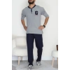 Yakası Düğmeli İnterlok Erkek Pijama Takımı Boyalıgri - 52078.1050.