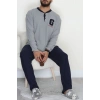 Yakası Düğmeli İnterlok Erkek Pijama Takımı Boyalıgri - 52078.1050.