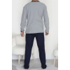 Yakası Düğmeli İnterlok Erkek Pijama Takımı Boyalıgri - 52078.1050.