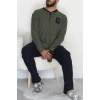 Yakası Düğmeli İnterlok Erkek Pijama Takımı Haki - 52078.1050.