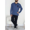 Yakası Düğmeli İnterlok Erkek Pijama Takımı Lacivert - 52078.1050.