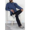 Yakası Düğmeli İnterlok Erkek Pijama Takımı Lacivert - 52078.1050.