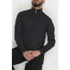 Yakası Fermuarlı Erkek Triko Antrasit - 2550.2052.