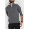 Yakası Fermuarlı Erkek Triko Füme - 2550.2052.
