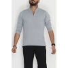 Yakası Fermuarlı Erkek Triko Gri - 2540.2052.