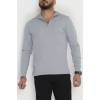 Yakası Fermuarlı Erkek Triko Gri - 2540.2052.