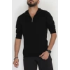 Yakası Fermuarlı Erkek Triko Siyah - 2540.2052.