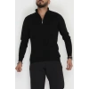 Yakası Fermuarlı Erkek Triko Siyah - 2540.2052.