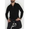 Yakası Fermuarlı Erkek Triko Siyah - 2550.2052.