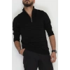 Yakası Fermuarlı Erkek Triko Siyah - 2550.2052.