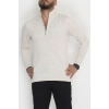 Yakası Fermuarlı Erkek Triko Taş - 2540.2052.