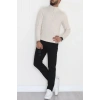Yakası Fermuarlı Erkek Triko Taş - 2540.2052.