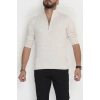 Yakası Fermuarlı Erkek Triko Taş - 2540.2052.