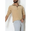 Yakası Fermuarlı Polar Erkek Sweat Bej - 51269.1937.