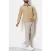 Yakası Fermuarlı Polar Erkek Sweat Camel - 42556.1937.