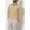 Yakası Fermuarlı Polar Erkek Sweat Camel - 42556.1937.