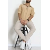 Yakası Fermuarlı Polar Erkek Sweat Camel - 42556.1937.